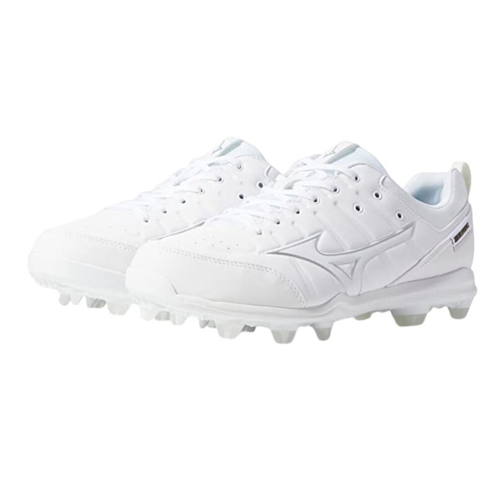Mizuno Mens Ambition 2 Low Molded Baseball Cleats US 12.5 White Athletic GUC